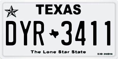 TX license plate DYR3411