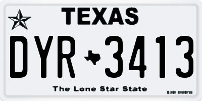 TX license plate DYR3413