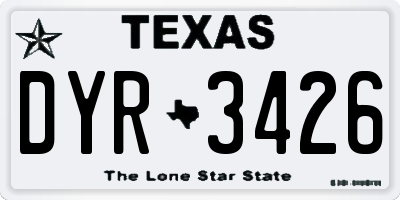 TX license plate DYR3426