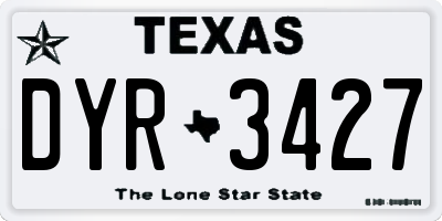 TX license plate DYR3427
