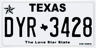 TX license plate DYR3428