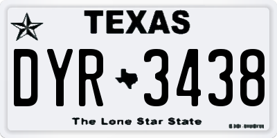 TX license plate DYR3438