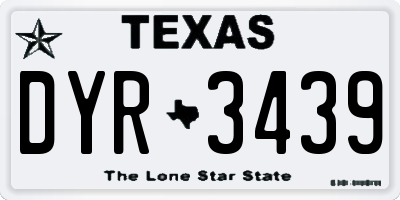 TX license plate DYR3439