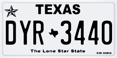 TX license plate DYR3440