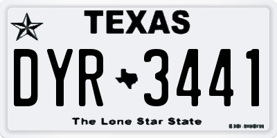TX license plate DYR3441