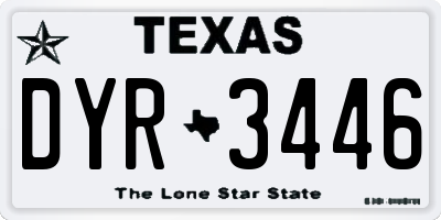 TX license plate DYR3446