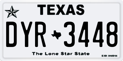 TX license plate DYR3448