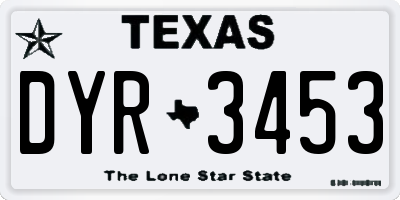 TX license plate DYR3453