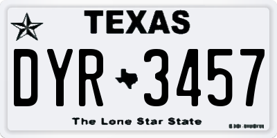 TX license plate DYR3457