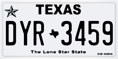 TX license plate DYR3459