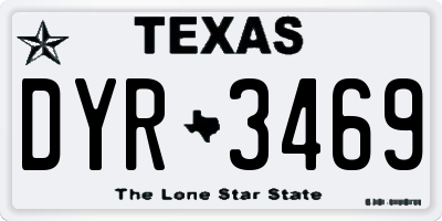 TX license plate DYR3469
