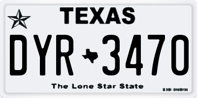 TX license plate DYR3470