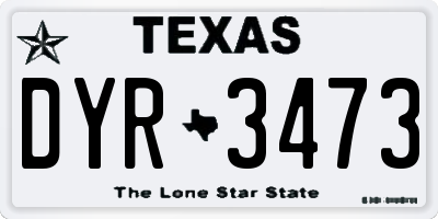 TX license plate DYR3473