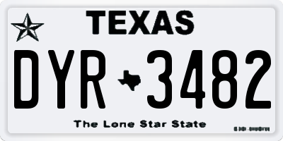 TX license plate DYR3482