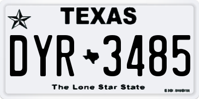 TX license plate DYR3485