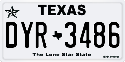 TX license plate DYR3486