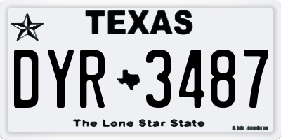 TX license plate DYR3487