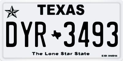 TX license plate DYR3493