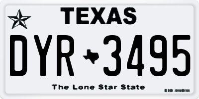 TX license plate DYR3495