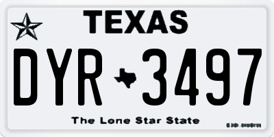 TX license plate DYR3497