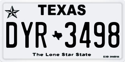 TX license plate DYR3498