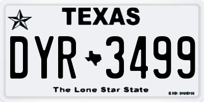 TX license plate DYR3499