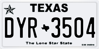 TX license plate DYR3504