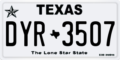 TX license plate DYR3507