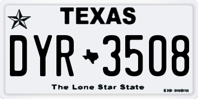 TX license plate DYR3508