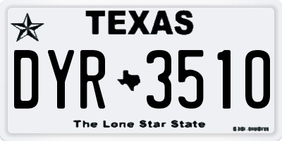TX license plate DYR3510