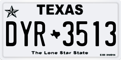 TX license plate DYR3513