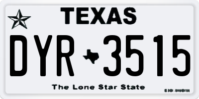 TX license plate DYR3515