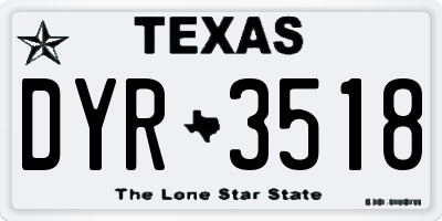 TX license plate DYR3518