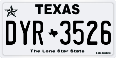 TX license plate DYR3526