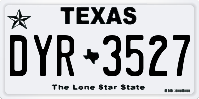 TX license plate DYR3527