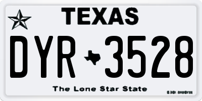TX license plate DYR3528