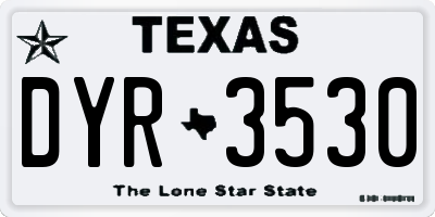 TX license plate DYR3530