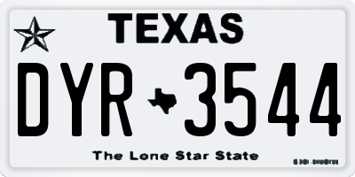 TX license plate DYR3544