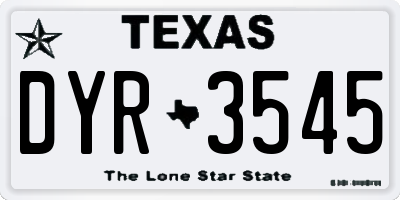 TX license plate DYR3545