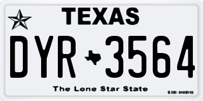 TX license plate DYR3564