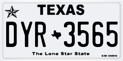 TX license plate DYR3565
