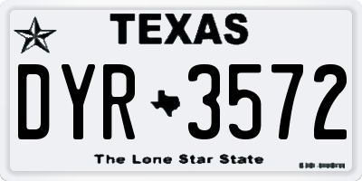 TX license plate DYR3572