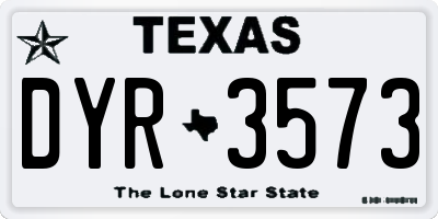 TX license plate DYR3573
