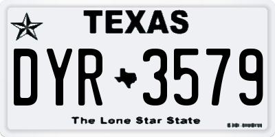 TX license plate DYR3579