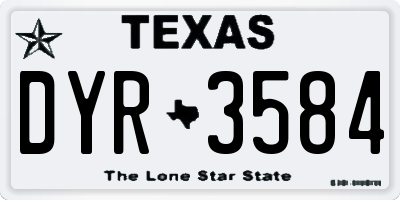 TX license plate DYR3584