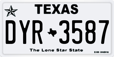 TX license plate DYR3587