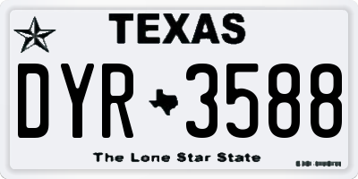 TX license plate DYR3588
