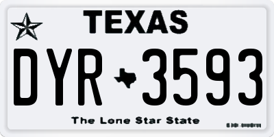 TX license plate DYR3593