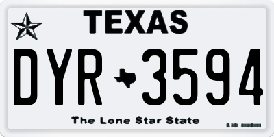 TX license plate DYR3594