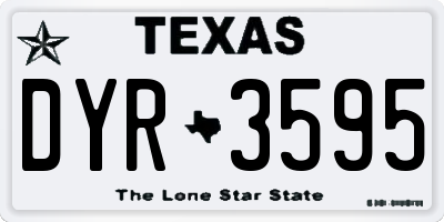 TX license plate DYR3595